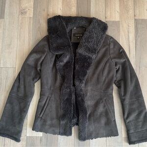 Jones New York Charcoal Teddy Jacket